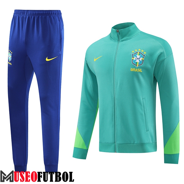 Chandal Equipos De Futbol - Chaqueta Brasil Verde/Azul 2023/2024