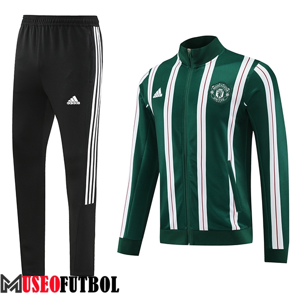 Chandal Equipos De Futbol - Chaqueta Manchester United Verde/Blanco/Negro 2023/2024