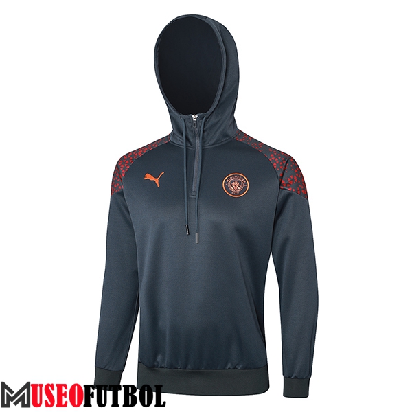 Sudadera De Entrenamiento Capucha Manchester City Gris/Rojo 2023/2024