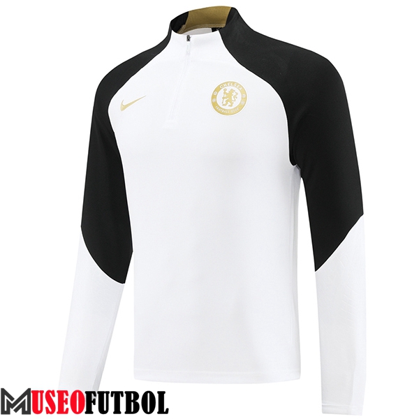 Sudadera De Entrenamiento FC Chelsea Blanco/Negro 2023/2024