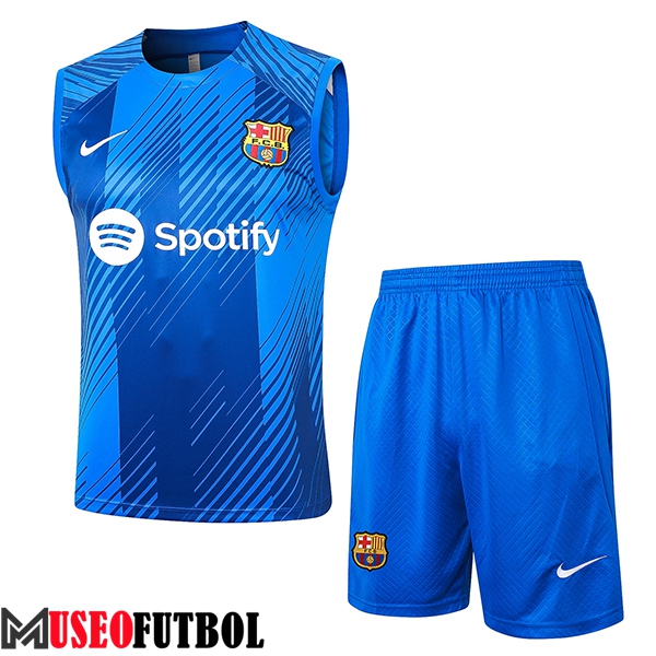 Camiseta Entrenamiento sin mangas + Cortos FC Barcelona Azul 2023/2024 -06