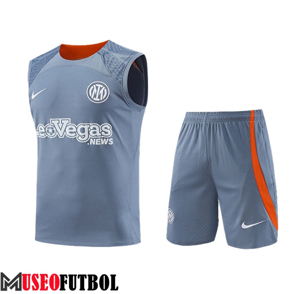 Camiseta Entrenamiento sin mangas + Cortos Inter Milan Gris/Naranja 2023/2024