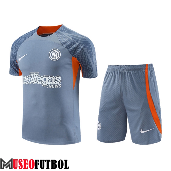 Camiseta Entrenamiento + Cortos Inter Milan Gris/Naranja 2023/2024