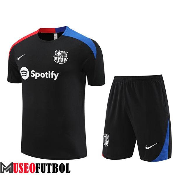 Camiseta Entrenamiento + Cortos FC Barcelona Negro/Rojo/Azul 2023/2024