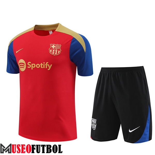 Camiseta Entrenamiento + Cortos FC Barcelona Rojo/Amarillo/Azul/Negro 2023/2024