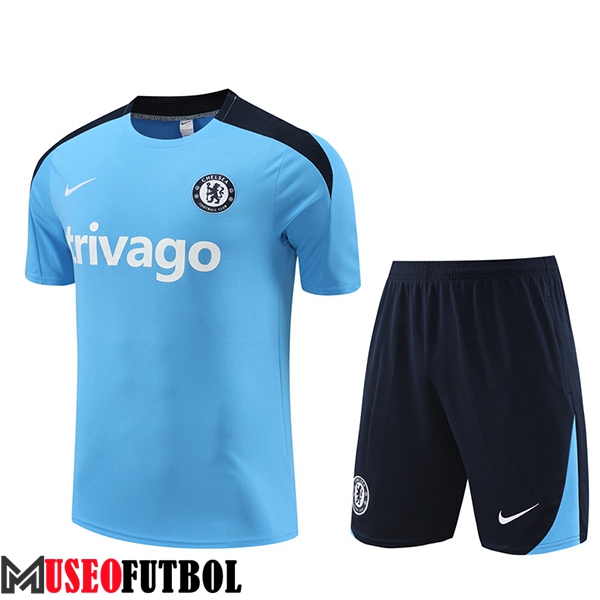 Camiseta Entrenamiento + Cortos FC Chelsea Azul/Negro 2023/2024