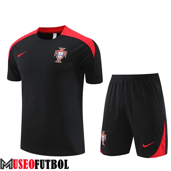 Camiseta Entrenamiento + Cortos Portugal Negro/Rojo 2023/2024