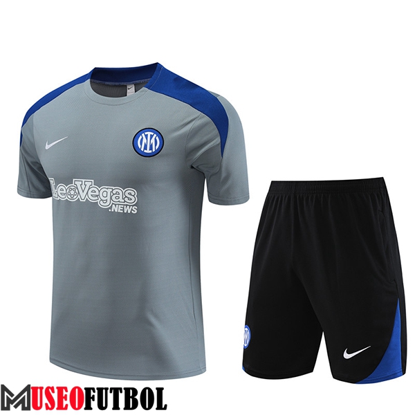 Camiseta Entrenamiento + Cortos Inter Milan Gris/Azul/Negro 2023/2024