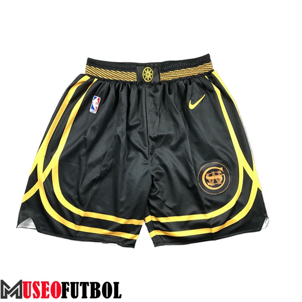 Cortos NBA Golden State Warriors 2023/24 Negro/Amarillo -02