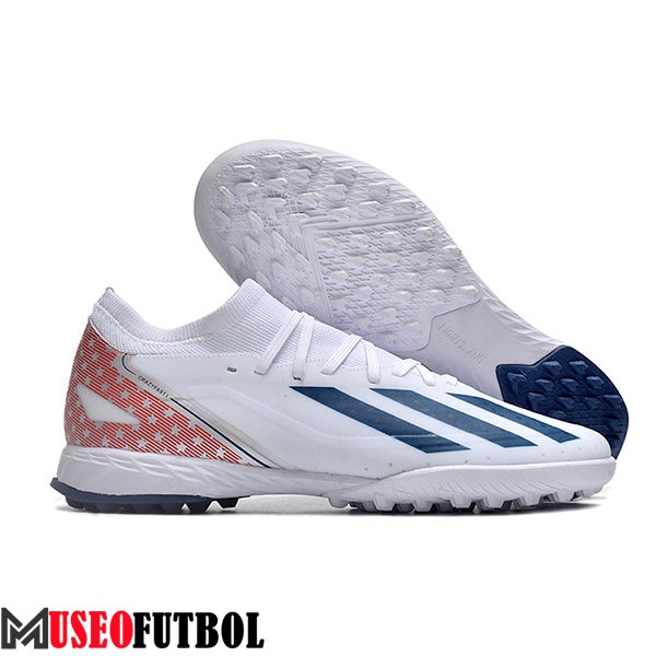 Adidas Botas De Fútbol X CRAZYFAST.3 TF BOOTS Blanco/Azul/Rojo