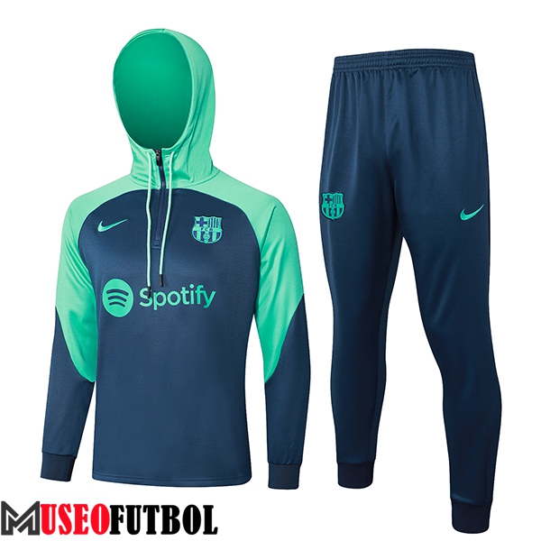 Chaqueta Con Capucha Chandal FC Barcelona Azul/Verde 2023/2024