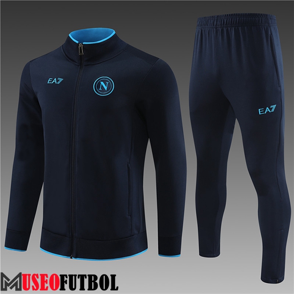 Chandal Equipos De Futbol - Chaqueta SSC Napoli Ninos Negro/Azul 2023/2024