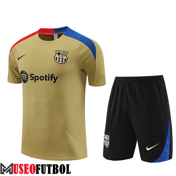 Camiseta Entrenamiento + Cortos FC Barcelona Ninos Marrón/Rojo/Azul/Negro 2023/2024