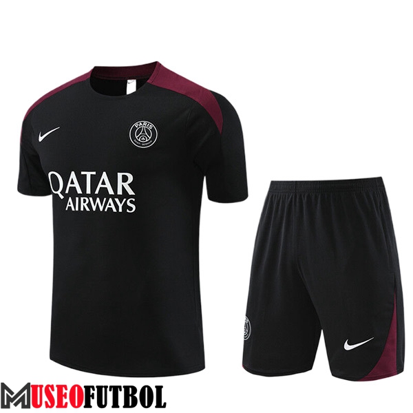 Camiseta Entrenamiento + Cortos PSG Ninos Negro 2023/2024 -03