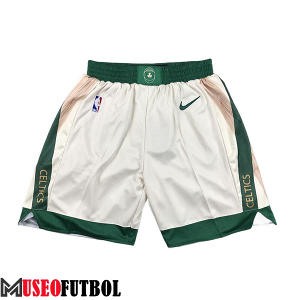 Cortos NBA Boston Celtics 2023/24 Beige/Verde