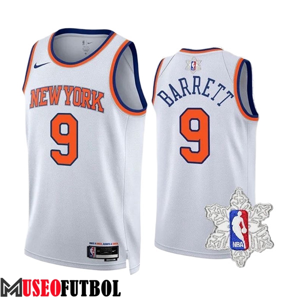 Camiseta New York Knicks (BARRETT #9) 2023/24 Blanco/Naranja