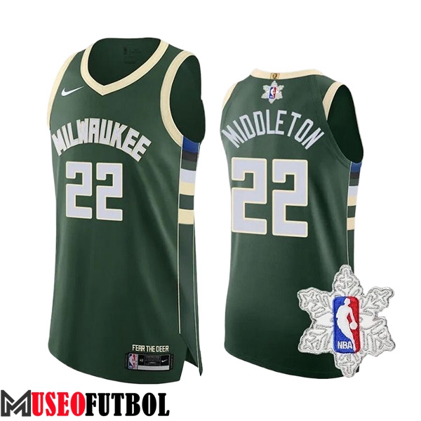 Camiseta Milwaukee Bucks (MIDDLETON #22) 2023/24 Verde/Blanco