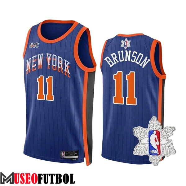 Camiseta New York Knicks (MarrónSON #11) 2023/24 Azul/Naranja