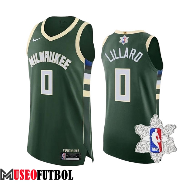 Camiseta Milwaukee Bucks (LILLARD #0) 2023/24 Verde/Blanco -02