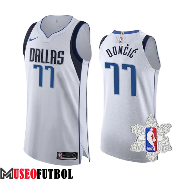 Camiseta Dallas Mavericks (DONCIC #77) 2023/24 Blanco/Azul