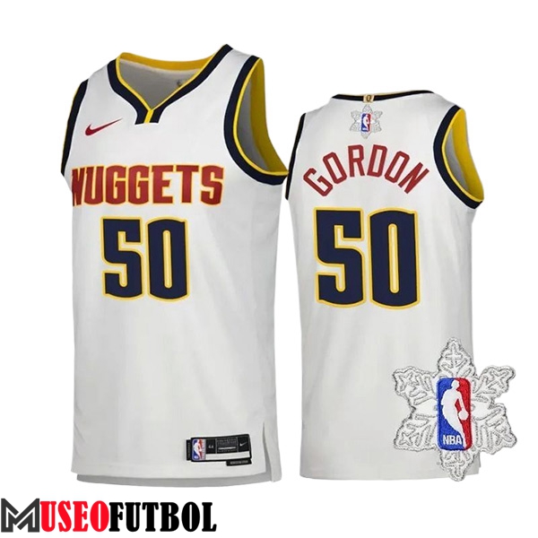 Camiseta Denver Nuggets (GORDON #50) 2023/24 Blanco/Negro/Amarillo