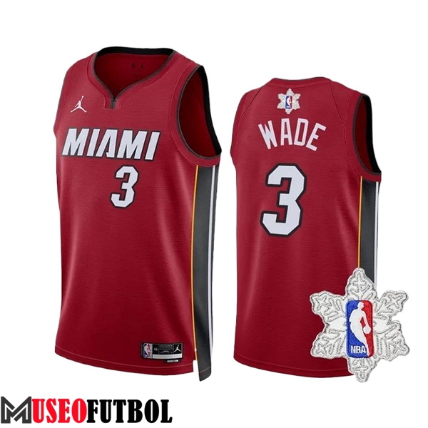 Camiseta Miami Heat (WADE #3) 2023/24 Rojo/Blanco