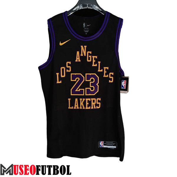 Camiseta Los Angeles Lakers (DAVIS #23) 2023/24 Negro/Violeta/Amarillo