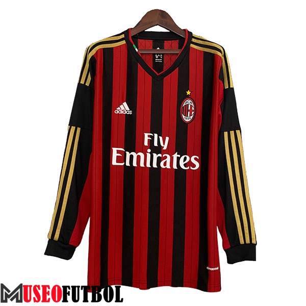 Camisetas De Futbol AC Milan Retro Primera Manga Largas 2013/2014