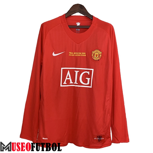 Camisetas De Futbol Manchester United Retro Primera Manga Largas 2007/2008