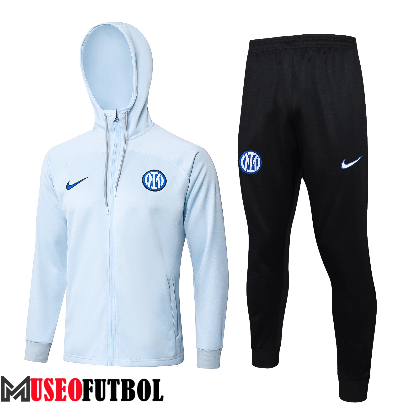 Chaqueta Con Capucha Chandal Inter Milan Rompevientos Gris/Negro 2023/2024