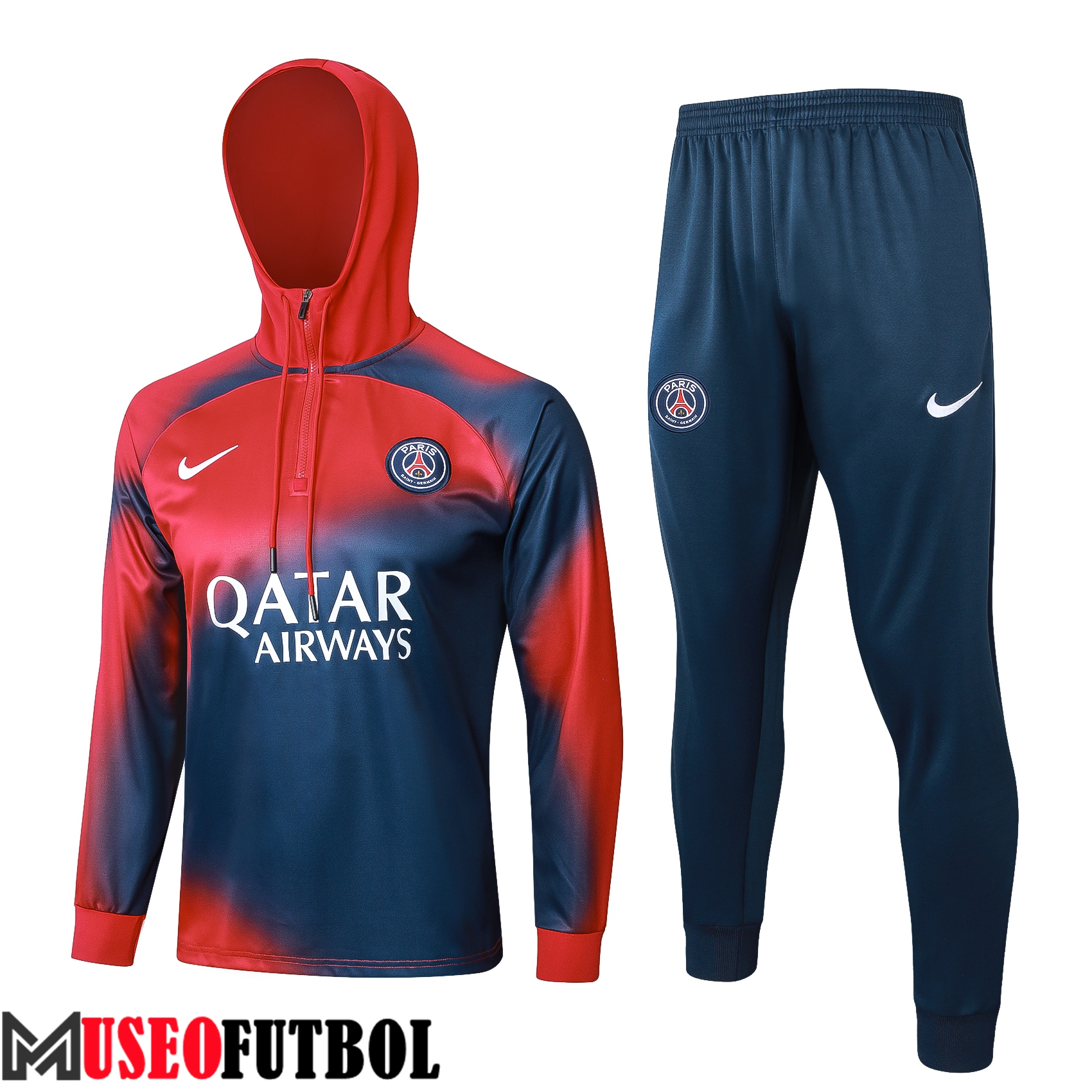 Chaqueta Con Capucha Chandal PSG Rojo/Azul 2023/2024