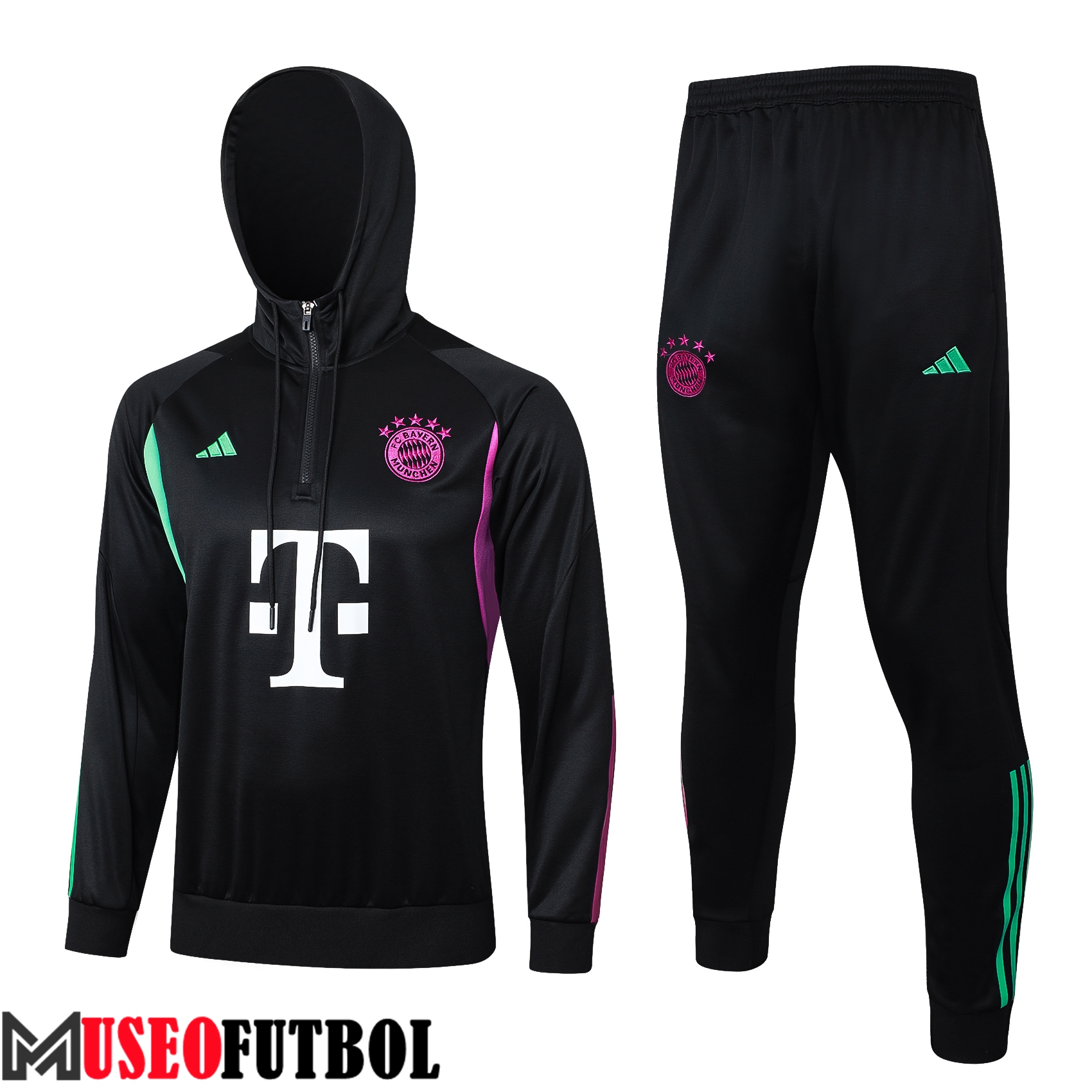 Chaqueta Con Capucha Chandal Bayern Munich Negro/Violeta/Verde 2023/2024