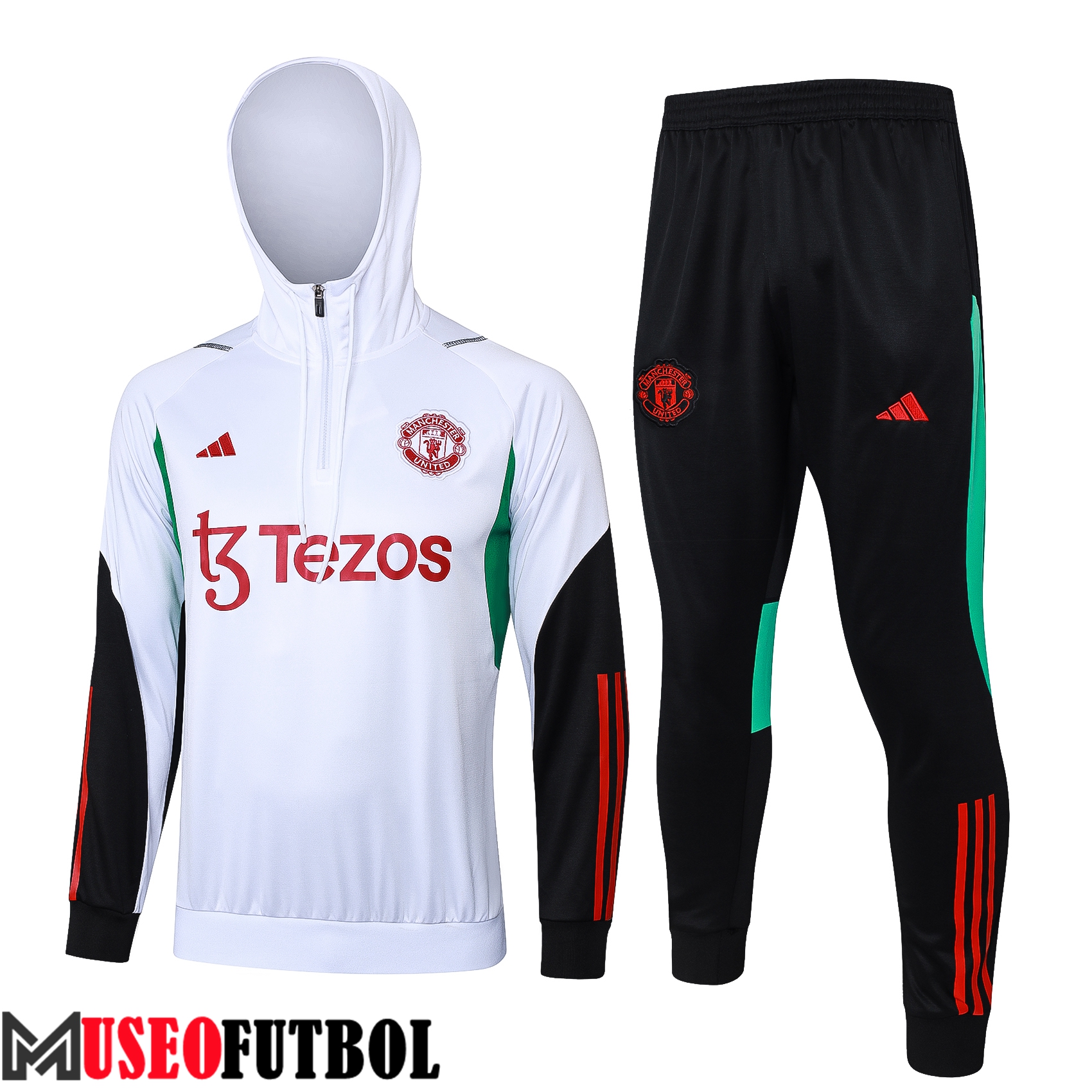 Chaqueta Con Capucha Chandal Manchester United Blanco/Negro/Rojo 2023/2024