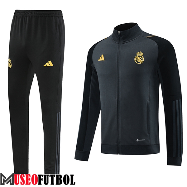 Chandal Equipos De Futbol Chaquetas Real Madrid Gris Oscuro 2023/2024