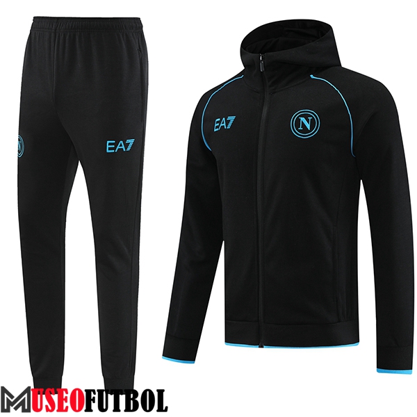 Chandal Equipos De Futbol Chaquetas SSC Napoli Negro/Azul 2023/2024