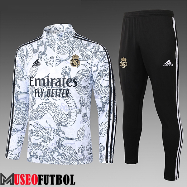 Chandal Equipos De Futbol Real Madrid Ninos Blanco/Negro 2023/2024