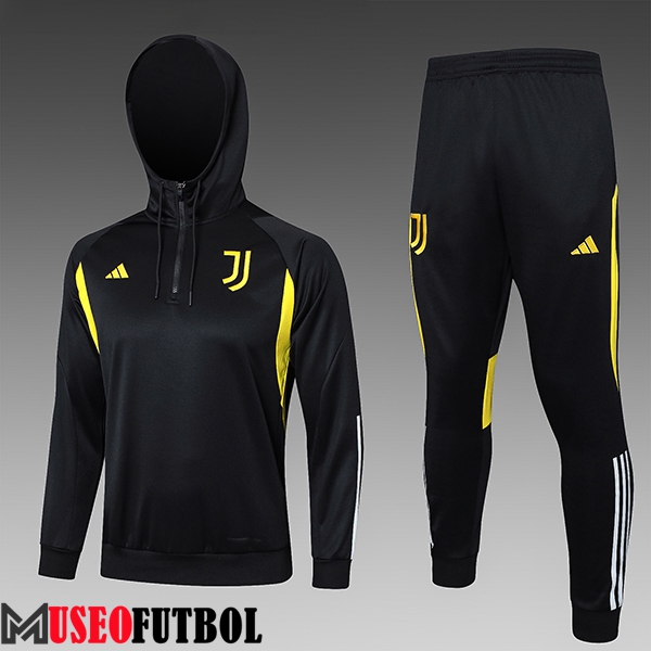 Chaqueta Con Capucha Chandal Juventus Ninos Negro/Amarillo 2023/2024