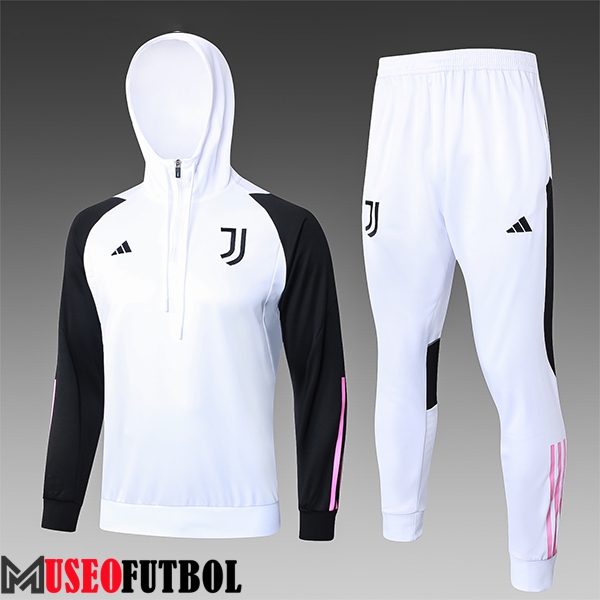 Chaqueta Con Capucha Chandal Juventus Ninos Blanco/Negro 2023/2024