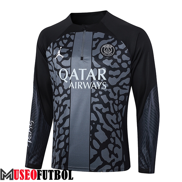 Sudadera De Entrenamiento PSG Negro/Gris 2023/2024