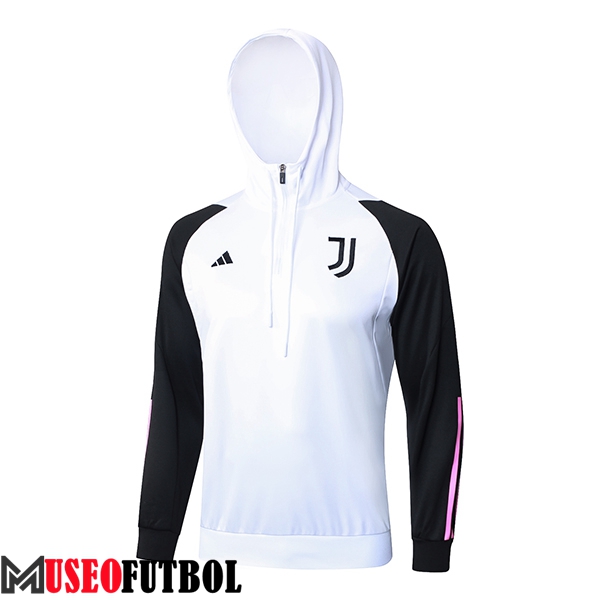 Sudadera De Entrenamiento Capucha Juventus Blanco/Negro/Rosa 2023/2024 -02