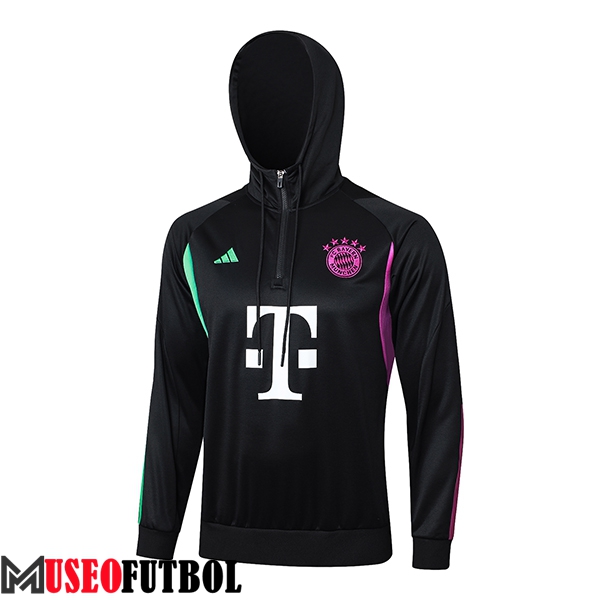 Sudadera De Entrenamiento Capucha Bayern Munich Negro/Violeta/Verde 2023/2024