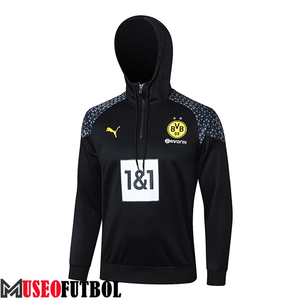 Sudadera De Entrenamiento Capucha Dortmund BVB Negro/Gris 2023/2024