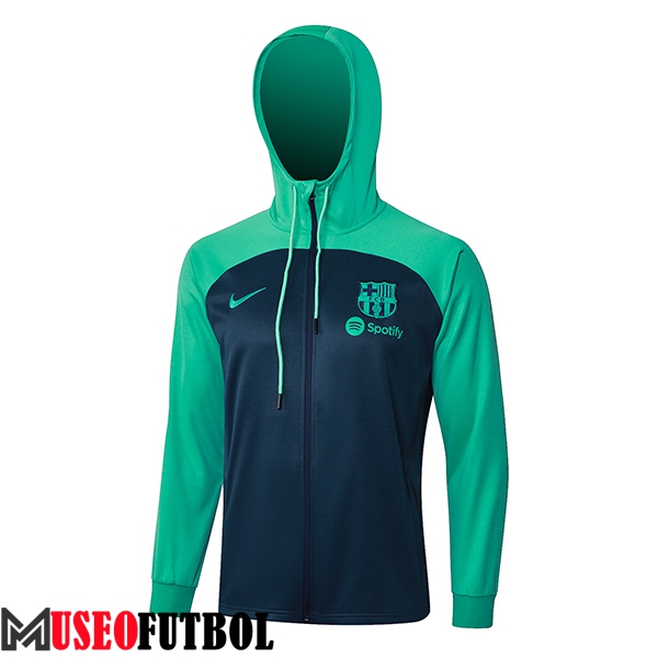 Chaqueta Con Capucha FC Barcelona Azul/Verde 2023/2024