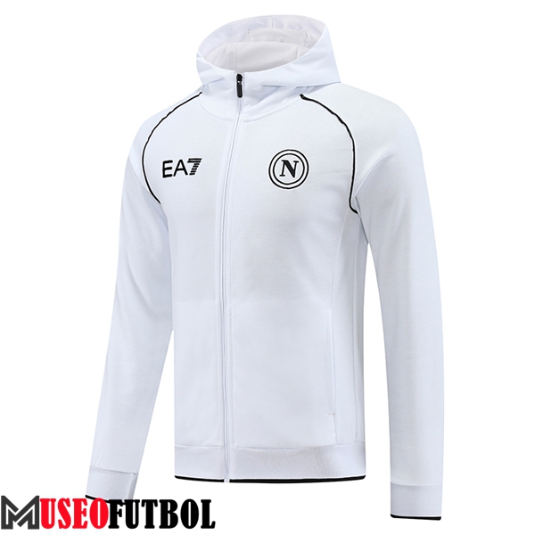 Chaqueta Con Capucha FC SSC Napoli Blanco/Negro 2023/2024