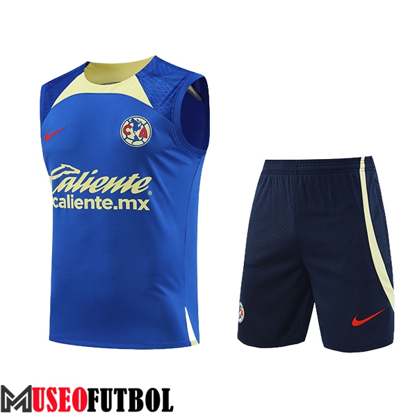 Camiseta Entrenamiento sin mangas + Cortos Club America Azul/Verde 2024/2025