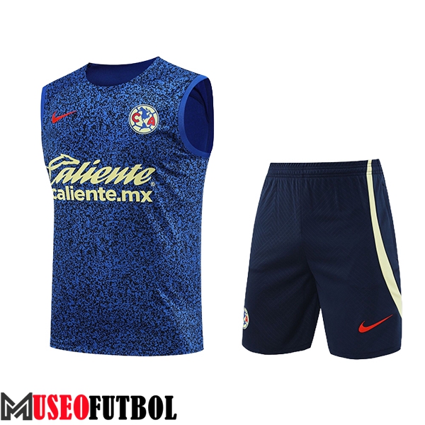 Camiseta Entrenamiento sin mangas + Cortos Club America Azul/Negro/Verde 2024/2025