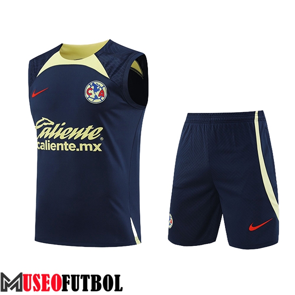 Camiseta Entrenamiento sin mangas + Cortos Club America Azul Oscuro 2024/2025