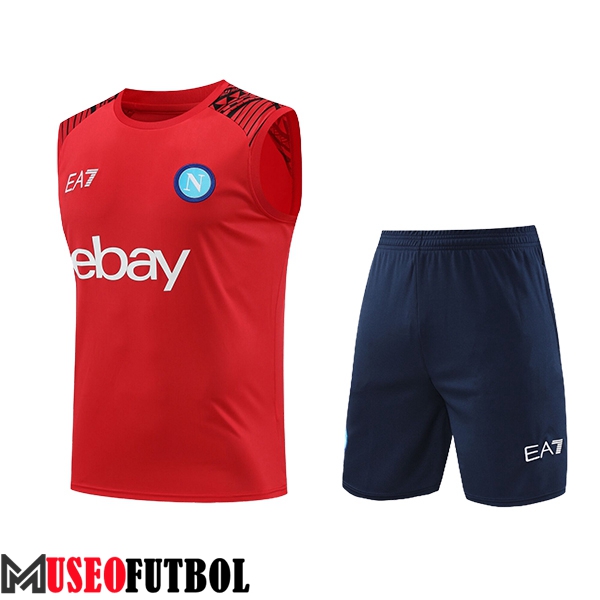 Camiseta Entrenamiento sin mangas + Cortos SSC Napoli Rojo/Azul 2024/2025