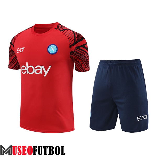 Camiseta Entrenamiento + Cortos SSC Napoli Rojo/Azul 2024/2025