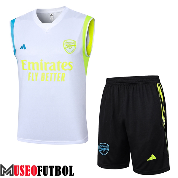 Camiseta Entrenamiento sin mangas + Cortos Arsenal Blanco/Negro 2024/2025